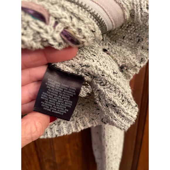 Anthropologie Knitted & Knotted
Woven Pointelle Zip Up
Cardigan Sweater Small - Picture 5 of 6